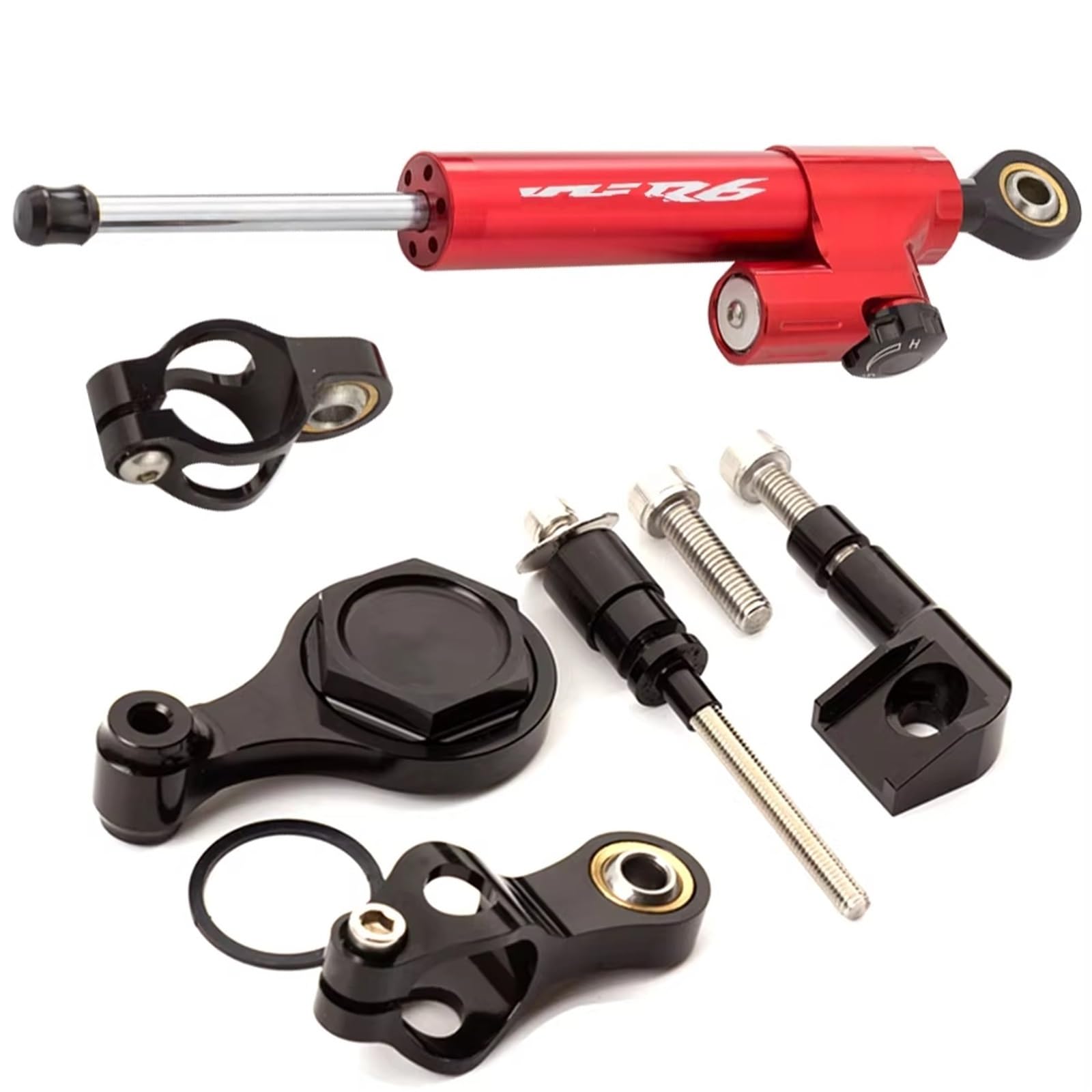TGUQANM Damper Stabilisator Kompatibel Mit Yamaha Für YZF Für R6 2006–2016 2017 2018 2019 2020, CNC-Verstellbarer Linearer Umgekehrter Lenkungsdämpfer Mit Halterungsunterstützung(NO.7) von TGUQANM