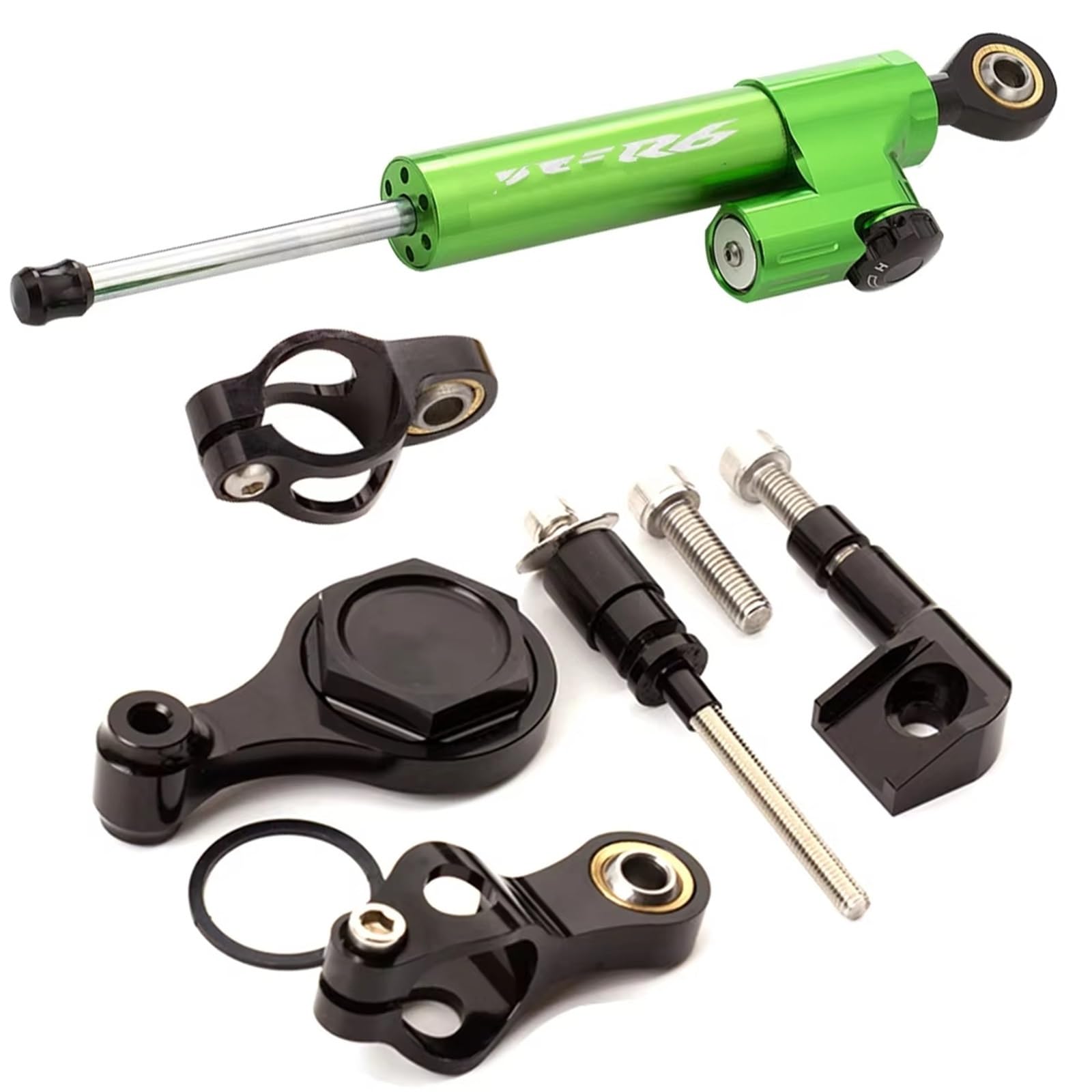 TGUQANM Damper Stabilisator Kompatibel Mit Yamaha Für YZF Für R6 2006–2016 2017 2018 2019 2020, CNC-Verstellbarer Linearer Umgekehrter Lenkungsdämpfer Mit Halterungsunterstützung(NO.9) von TGUQANM