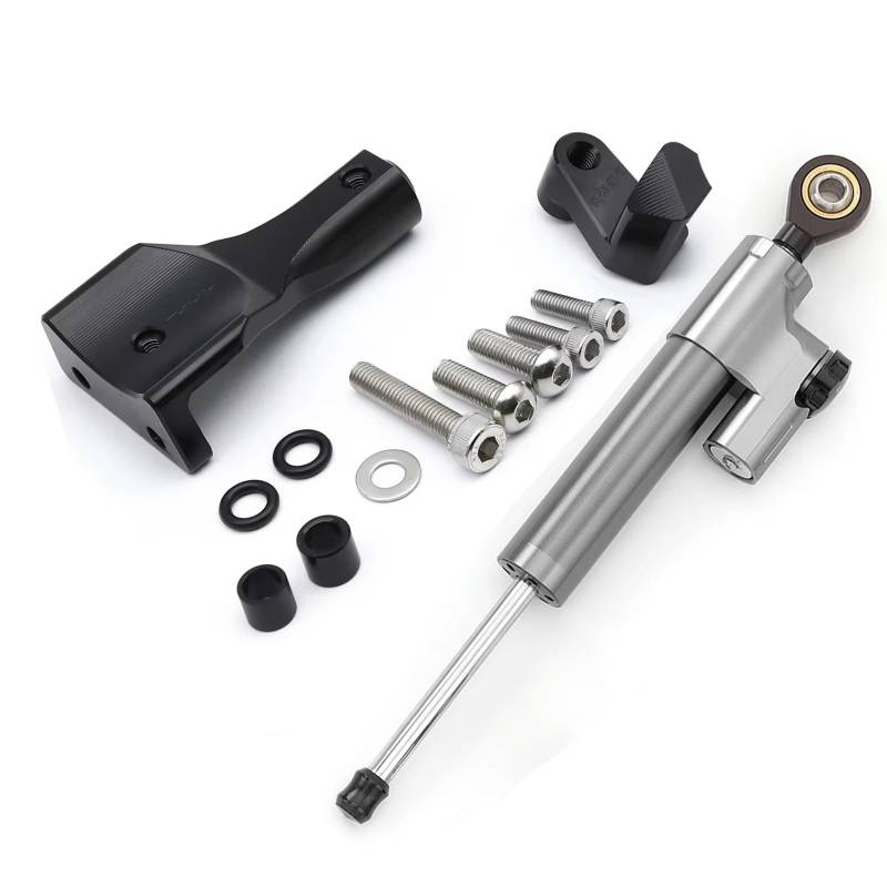TGUQANM Damper Stabilisator Kompatibel Mit Yamaha Für Yzfr25 2021–2023 2023 2022 2021 Motorrad Lenkungsdämpfer Stabilisieren Universellen Linearen Stoßdämpfer(Gray) von TGUQANM