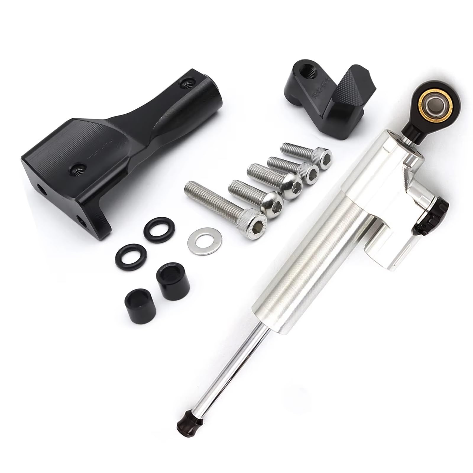 TGUQANM Damper Stabilisator Kompatibel Mit Yamaha Für Yzfr25 2021–2023 2023 2022 2021 Motorrad Lenkungsdämpfer Stabilisieren Universellen Linearen Stoßdämpfer(Silver) von TGUQANM