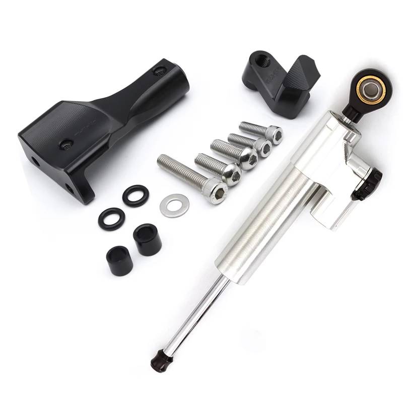 TGUQANM Damper Stabilisator Kompatibel Mit Yamaha Für Yzfr25 2021–2023 2023 2022 2021 Motorrad Lenkungsdämpfer Stabilisieren Universellen Linearen Stoßdämpfer(Silver) von TGUQANM