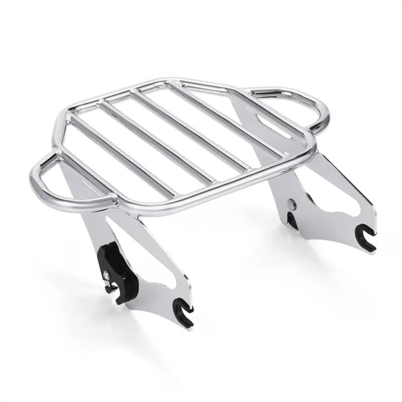 TGUQANM Motorrad Gepäckträger Kompatibel Mit Ultra Für Street Glide FLHX Für Road King FLHR 2009-2024 Für Road King Special FLHRXS 2017-2024 Abnehmbarer Gepäckträger(Chrome) von TGUQANM