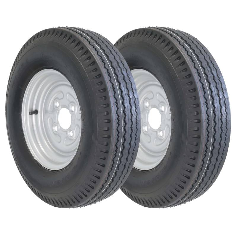 The Drive | 2x Komplettrad 5.00-10 79N TL M+S für kleine Pkw-Anhänger | Felge 3,50x10 ET0 / ML60 – Lochkreis 4x100 | Tragkraft je 437kg – max. 140 km/h | mit Felge von THE DRIVE