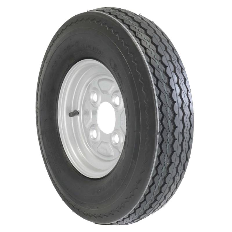 The Drive | Komplettrad 4.00-8/4.80 63M mit Schlauch für kleine Pkw-Anhänger | Felge 2,50x8 ET0 / ML60 – Lochkreis 4x100 | Tragkraft 272kg – max. 130 km/h | mefro Felge von THE DRIVE