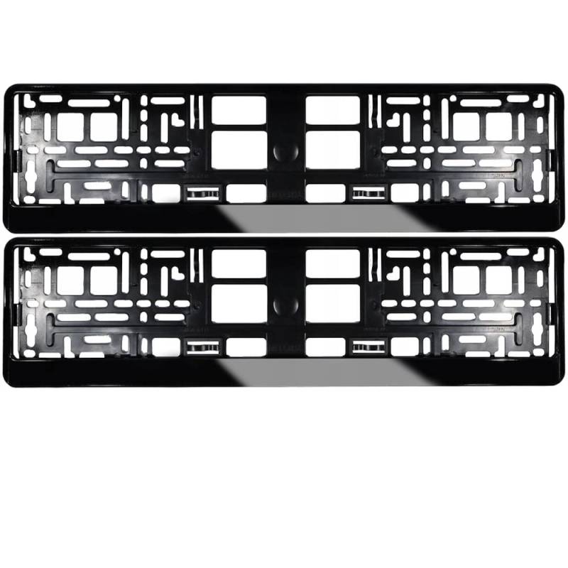 2 x kurz Kennzeichenhalter 46 cm Nummernschildhalter 460 x 110 mm Farbe Wahlbar (schwarz Hochglanz) von THE7 AUTOMOTIVE