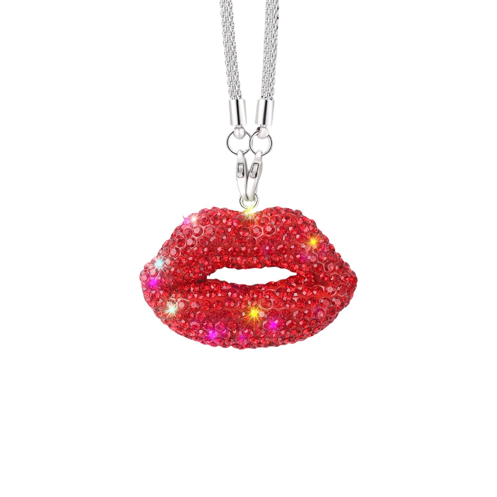Lippenkristallkristall Rückblick Gla Charme Auto Innenverkleidung Anhänger Modische Heckglas Charme Für Frauen Lippenkristallkristall Rückblick Gla Charme Auto Innenverkleidung Anhänger Modische Heckglas Charme Für Frauen von THINCAN
