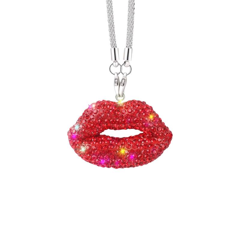 Lippenkristallkristall Rückblick Gla Charme Auto Innenverkleidung Anhänger Modische Heckglas Charme Für Frauen von THINCAN