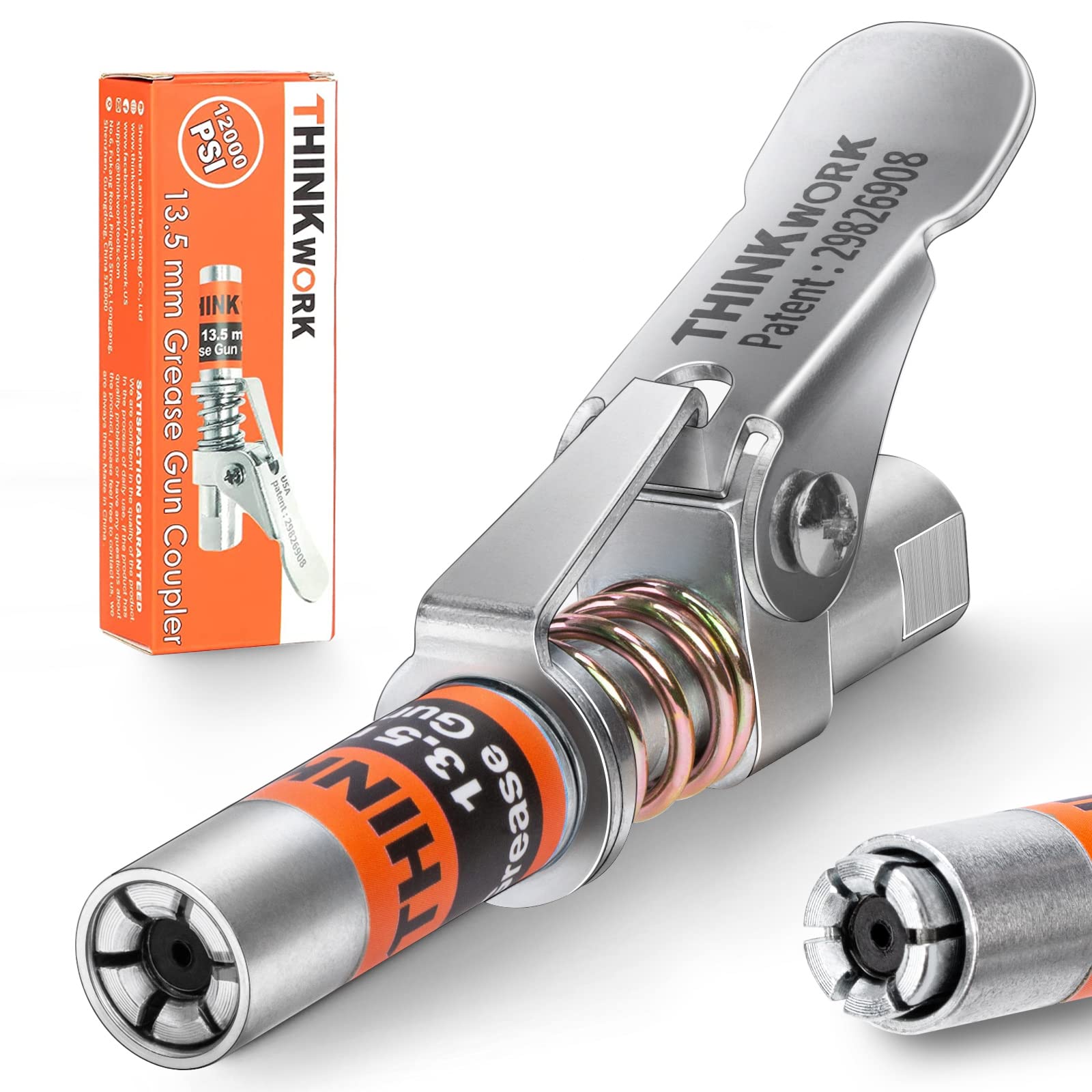 THINKWORK Fettpressenkupplung, 1,3 cm Fettpressenspitzen, starke Verriegelung der Fettpistolenkupplungen, 12000 PSI Schnellverschluss-Fettkupplung, kompatibel mit allen Fettpistolen, 0,3 cm NPT THINKWORK Fettpressenkupplung, 1,3 cm Fettpressenspitzen, starke Verriegelung der Fettpistolenkupplungen, 12000 PSI Schnellverschluss-Fettkupplung, kompatibel mit allen Fettpistolen, 0,3 cm NPT von THINKWORK