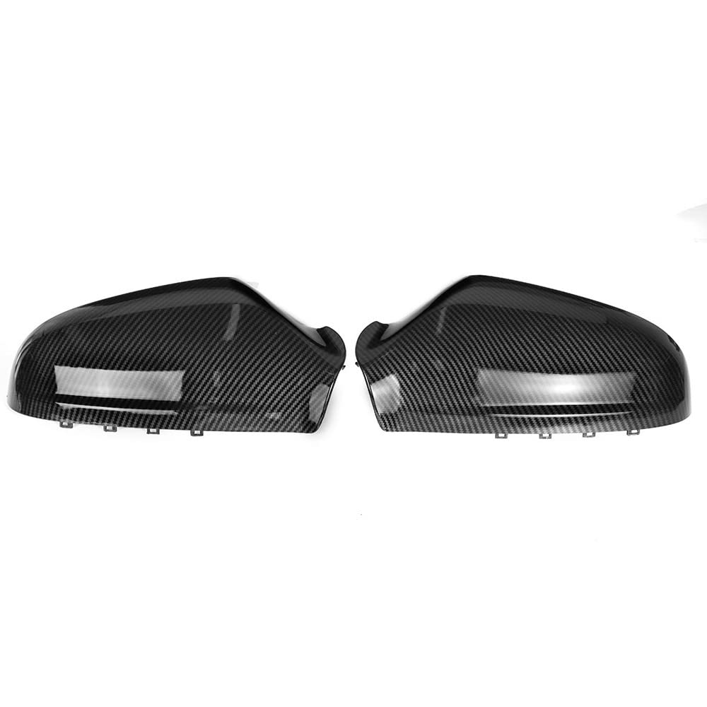 Auto-Seitenspiegel-Abdeckkappe kompatibel für Opel für Vauxhall für Astra H 2004–2009, Auto-Rückspiegel-Abdeckungen Ersatz-Carbon-Faser-Türflügel-Rückspiegel-Abdeckkappen von THLMT