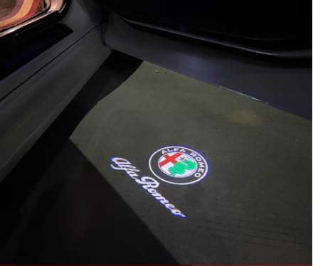 THOMIX Auto Door Projektolicht Willkommenslicht für Alfa Romeo Giulia Stelvio, Autotür Türbeleuchtung WillkommensLicht Auto Beleuchtung Projektor Zubehör,2PCS von THOMIX