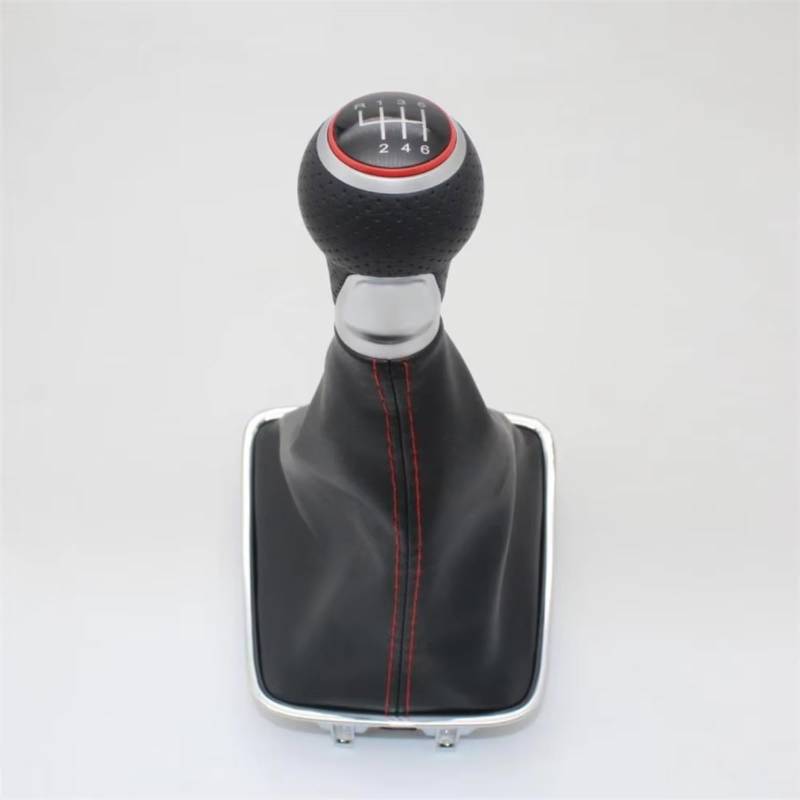 Auto-Schalthebel-Kits Kompatibel Mit Vw Für Tiguan Für 5N 2007 2008 2009 2010 2011, Auto-Styling, 6-Gang-Auto-Schalthebel, Schaltknauf, Autoteile(Red) von THRU