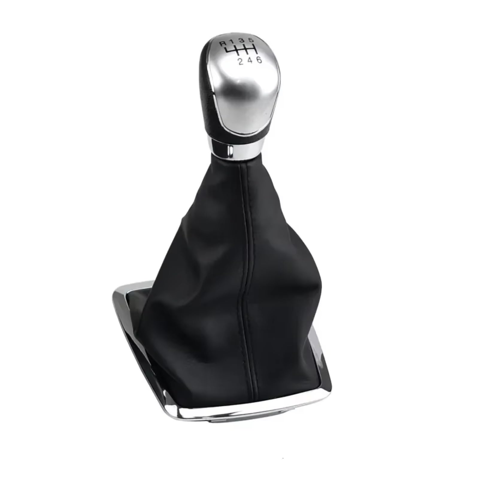 THRU Auto-Schalthebel-Kits Kompatibel Mit Ford Für Focus 2 MK2 2005 2006 2007 2008 2009 2010 2011 2012 5/6-Gang-Schaltknaufhebel Handballmanschette Kofferraumabdeckung(Silver,6-Speed) von THRU