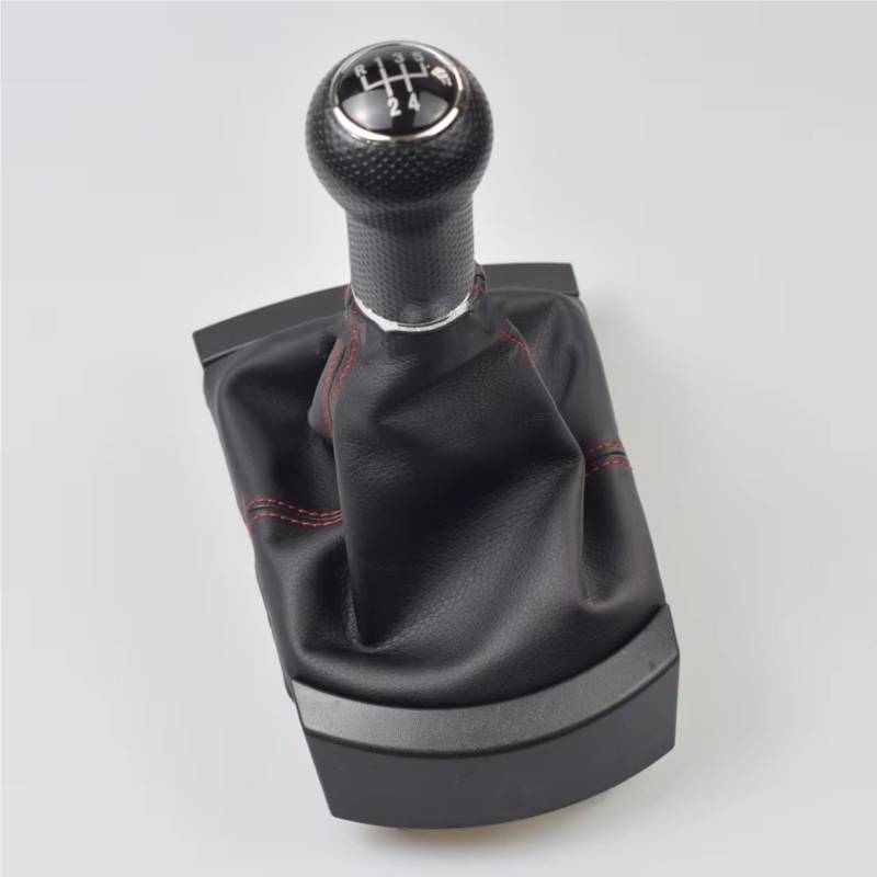 THRU Auto-Schalthebel-Kits Kompatibel Mit Seat Für Ibiza 2002 2003 2004 2005 2006 2007 2008 5-Gang-Auto-Schaltknauf-Hebel-Stick-Gamasche-Kofferraum-Abdeckungskragen(Red) von THRU