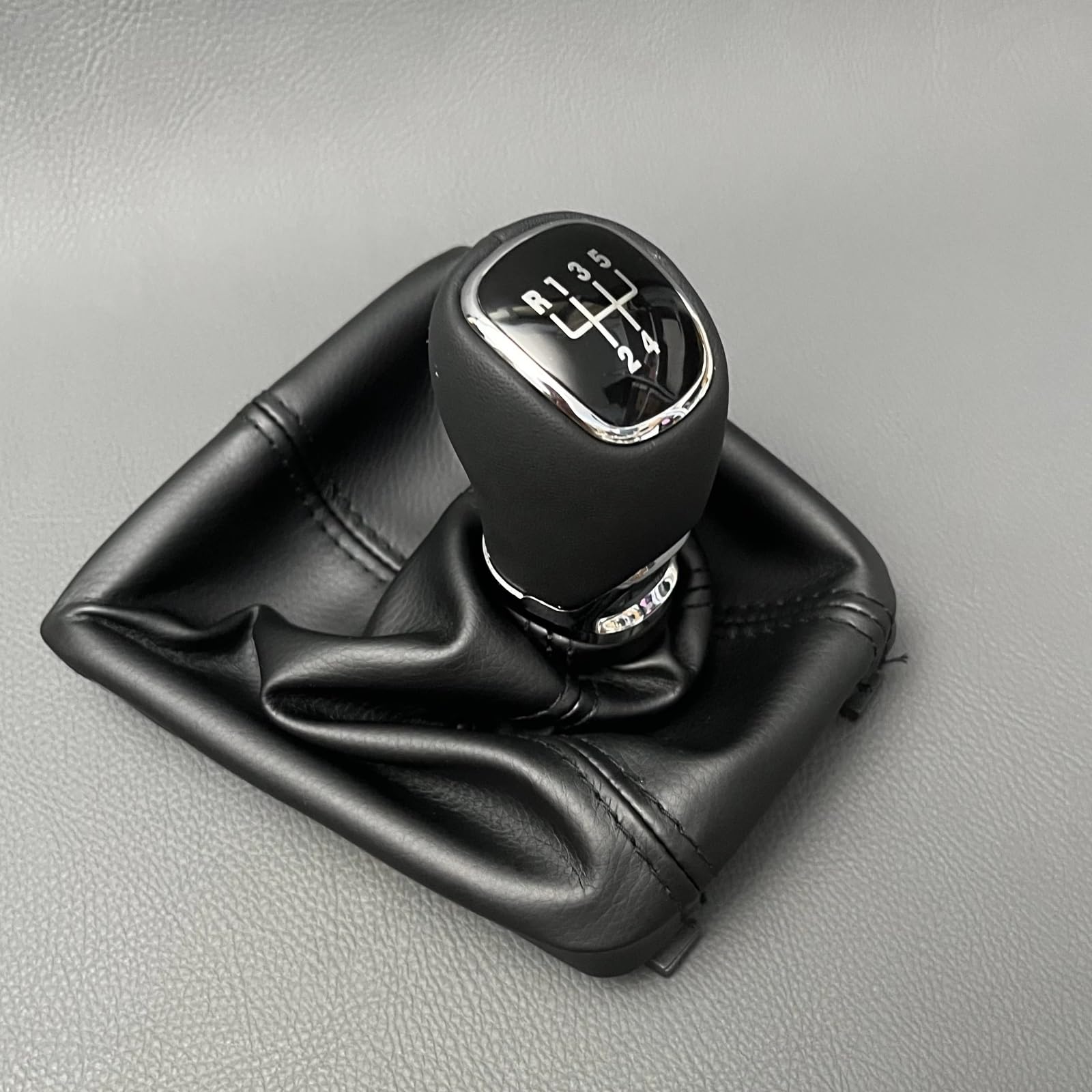 THRU Auto-Schalthebel-Kits Kompatibel Mit Skoda Für Superb II 2008 2009 2010 2011 2012 5/6-Gang-Schaltknauf Gaitor-Manschettenhebel-Schalthebelabdeckung(5 Speed) von THRU
