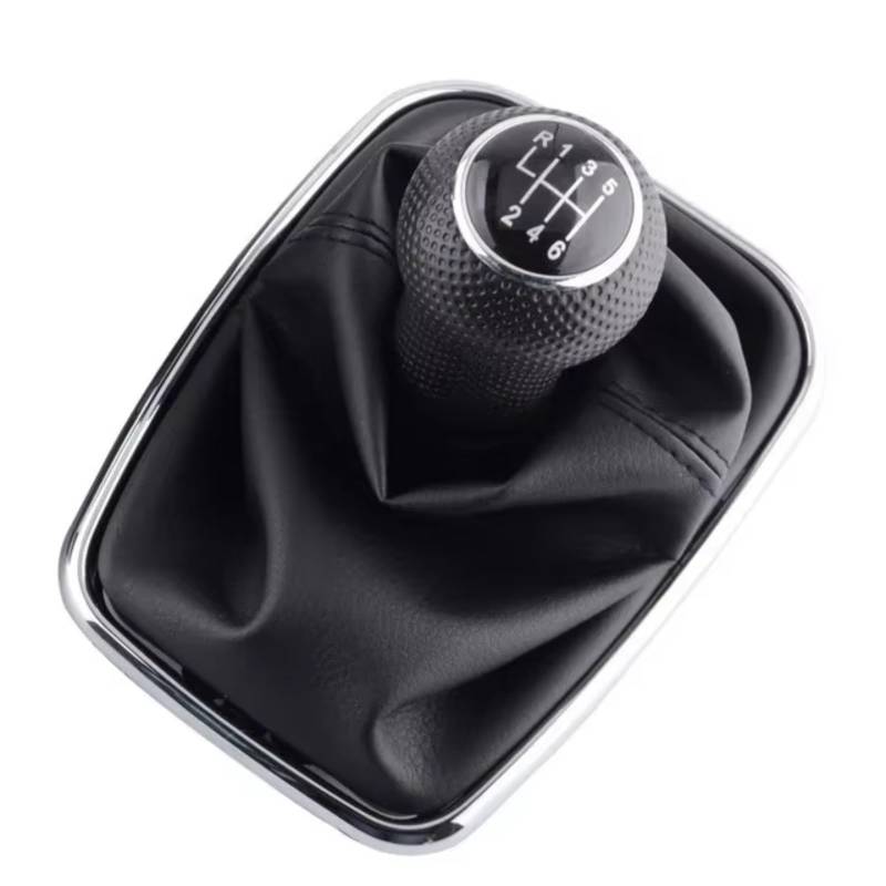 THRU Auto-Schalthebel-Kits Kompatibel Mit VW Für Golf Für GTI Für R32 Mk4 1999 2000 2001 2002 2003 2004 2005 5/6 Gang Schwarzer Rahmen Schaltknauf Hebelmanschette(Black,6 Speed) von THRU