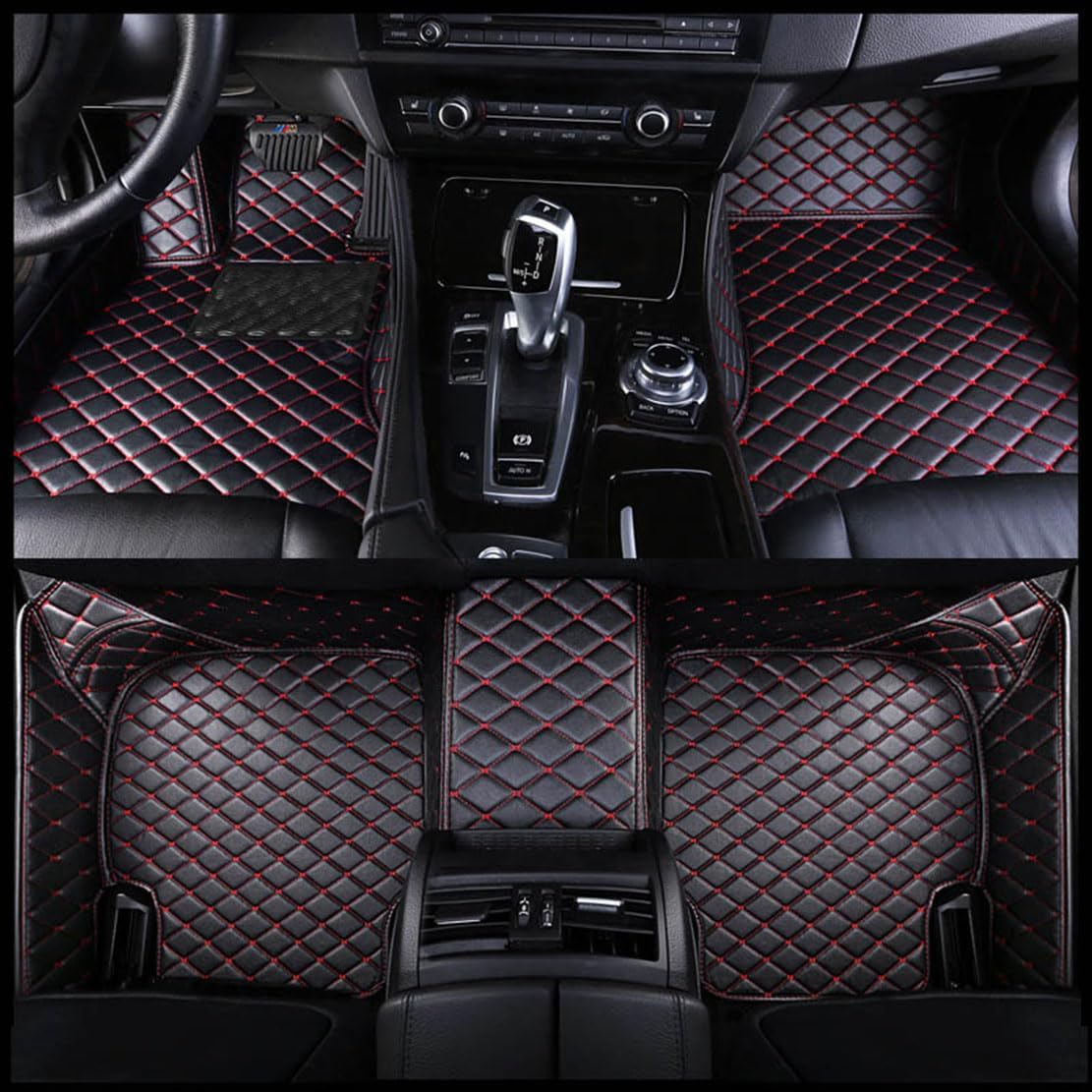 Auto-Fußmatten, Kompatibel mit BMW X3 F25 2011-2016, Auto-Fußmatten-Teppicheinlagen-Set,A-Black red von THetie