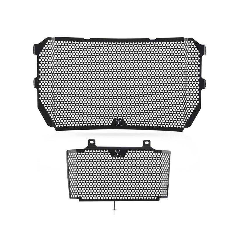 THikk Motorrad Beifahrergriff Kühlerschutz Compatible with Yama Ha MT-10 MT10 MT 10 FZ10 2022 2023, Motorrad-Kühlerschutz, Grillabdeckung, Ölkühler-Schutzfolie(Black4) von THikk