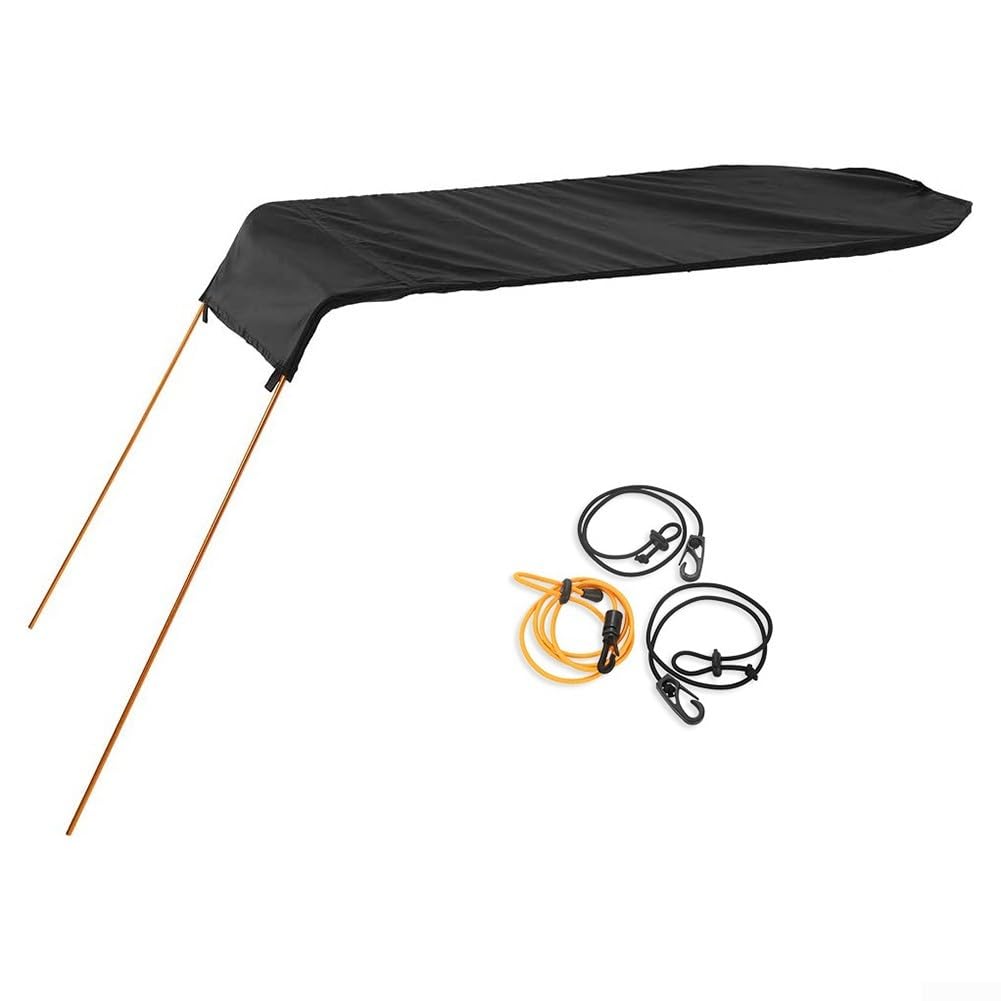 Bootsabdeckungen, Sonnenschutzdach, Sonnenblende für UV-Strahlen, Schutz für Kajaks und Kanus, Einzelpersonen-Sonnenschutz, 125 x 80 x 65 cm (schwarz) von TIANHENGMart