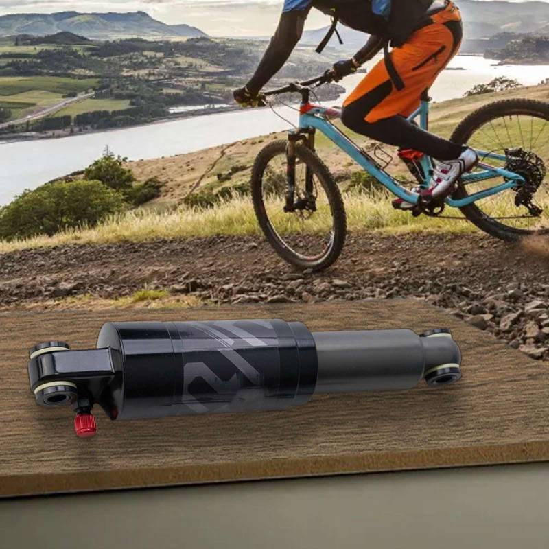 Fahrrad-Stoßdämpfer, 100 PSI Aluminiumlegierung, Fahrrad-Hinterrad-Stoßdämpfer mit 2 Schrauben und Verriegelungsmechanismus zur Entlastung der Fahrvibration, 125–200 mm (190 mm) von TIANHENGMart