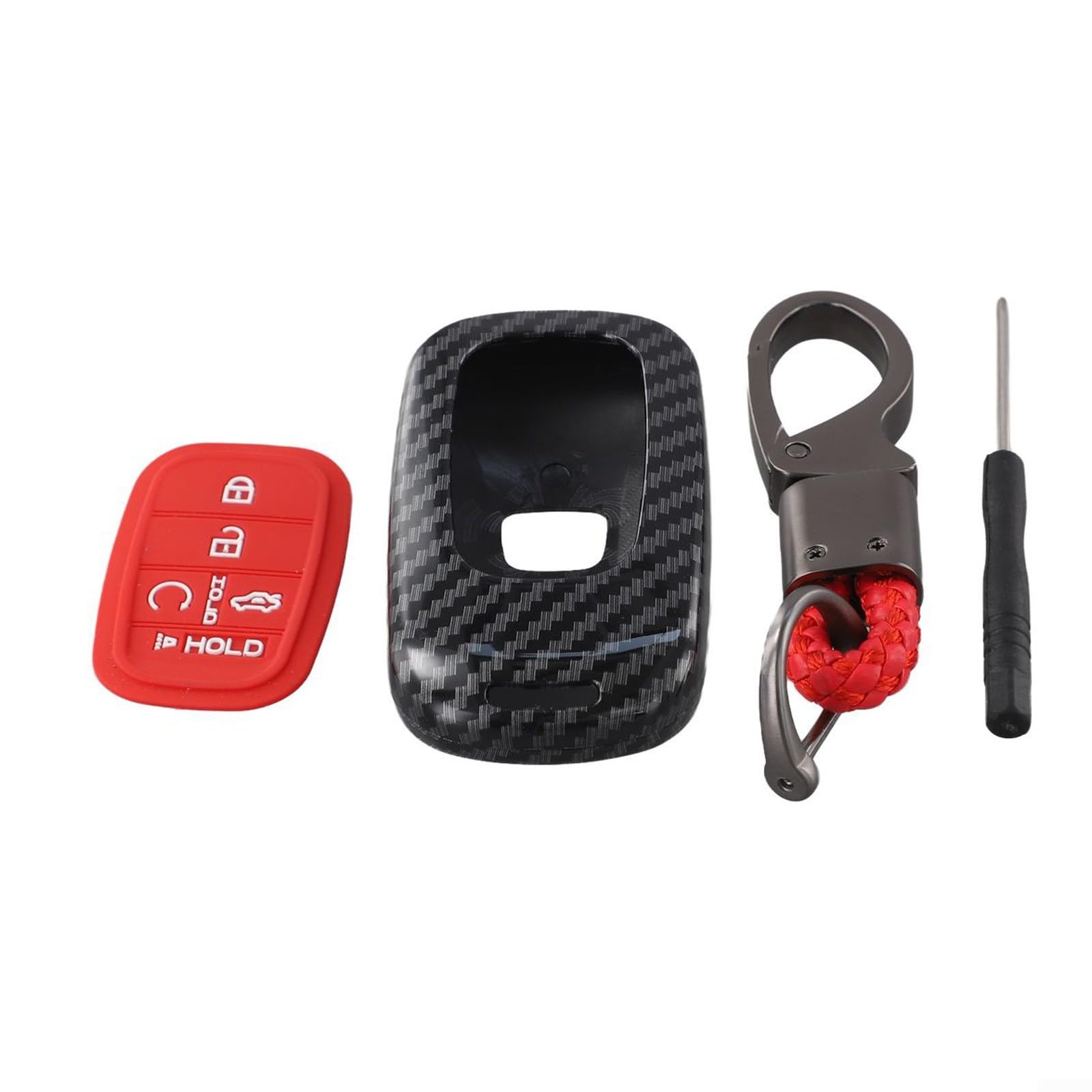 Schlüsselhülle für Honda Civic CRV für Pilot 5-Tasten-Fernbedienung, Kohlefaser-Material für verbesserte Haltbarkeit Schlüsselhülle für Honda Civic CRV für Pilot 5-Tasten-Fernbedienung, Kohlefaser-Material für verbesserte Haltbarkeit von TIANHENGMart