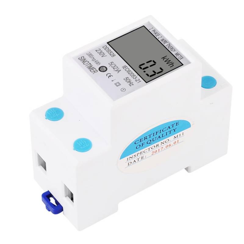 TIDTALEO Elektrizitätsmesser Energiezähler Multifunktion Wattmeter Spannungsmesser Spannungs- und Strommesser Schaltungsmessgerät Schienen-Wattstundenzähler von TIDTALEO