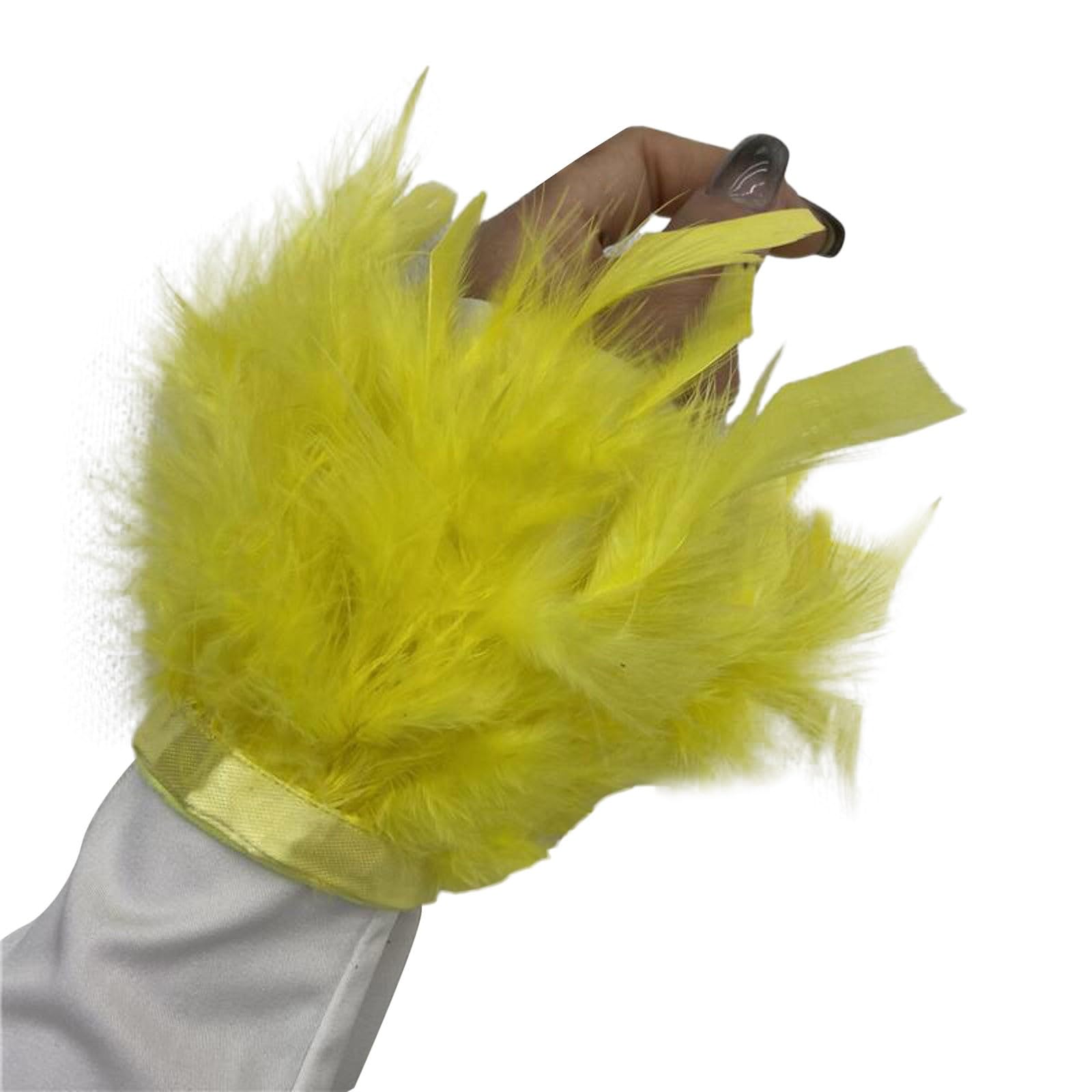 1 Paar Feder Manschetten Armbänder Federn Kostüm Gothic Feder Handschuhe, Damen Gothic Feder Manschetten Federarmband, Federschmuck für Faschingsball, Federschmuck Halloween Kostüm, (Yellow, One Size) 1 Paar Feder Manschetten Armbänder Federn Kostüm Gothic Feder Handschuhe, Damen Gothic Feder Manschetten Federarmband, Federschmuck für Faschingsball, Federschmuck Halloween Kostüm, (Yellow, One Size) von TIMIYUYU