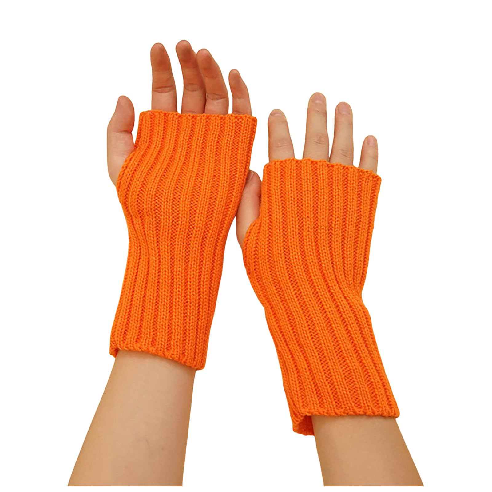 Handschuhe Fingerlos Winter Pulswärmer Handschuhe Strick Handstulpen Damen Fingerlose Fäustlinge Handwärmer Wärmer Strick Kurzer Gestrickte Halb Winter Handschuhe Armstulpen für (Orange, One Size) Handschuhe Fingerlos Winter Pulswärmer Handschuhe Strick Handstulpen Damen Fingerlose Fäustlinge Handwärmer Wärmer Strick Kurzer Gestrickte Halb Winter Handschuhe Armstulpen für (Orange, One Size) von TIMIYUYU