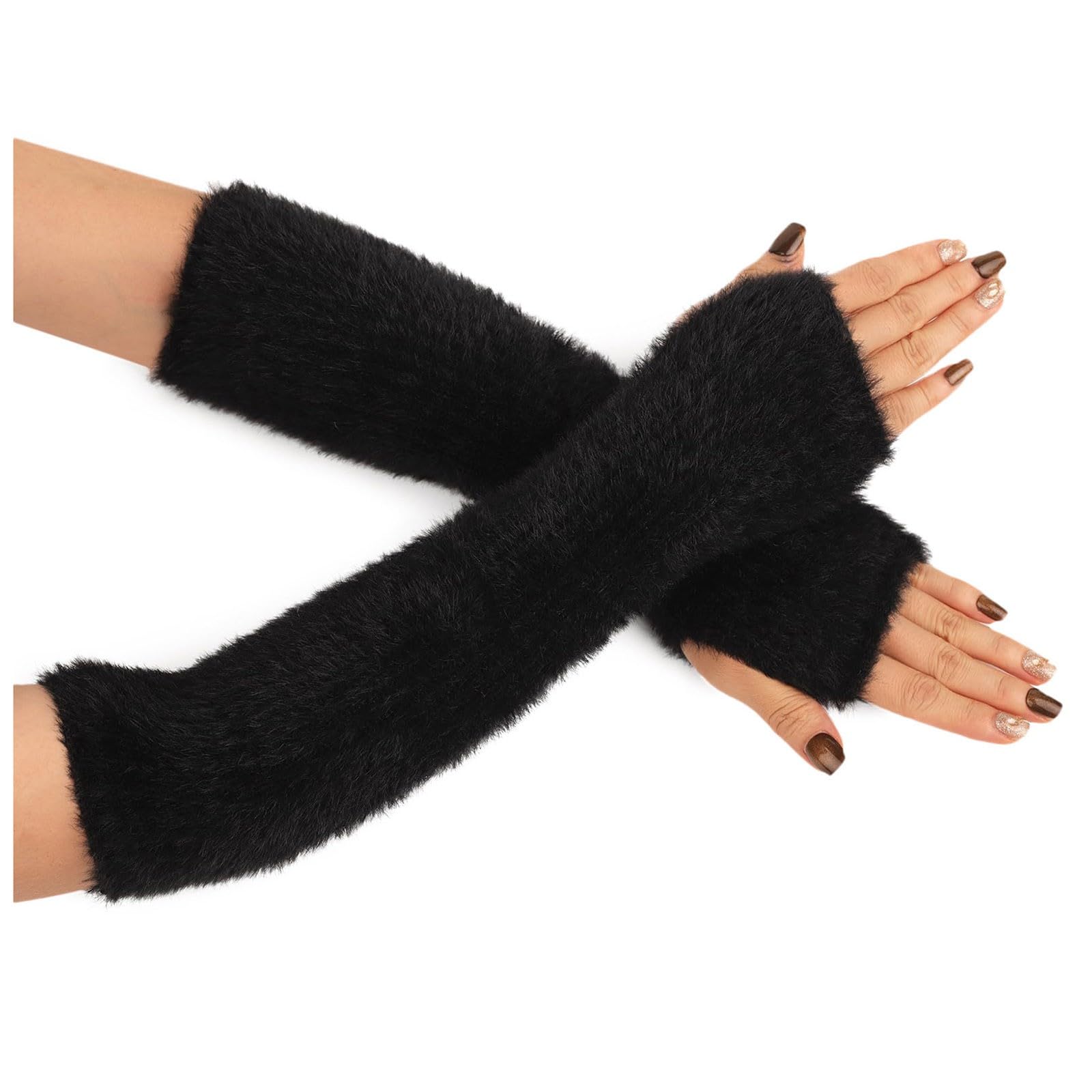 TIMIYUYU Winter Plüsch Handschuhe für Damen Fingerlose Armstulpen Dicke Plüsch Lang Handwärmer Stulpen Warm Plüsch Handschuhe Pluswärmer Handstulpen Armwärmer Stulpen für Damen (Black, One Size) TIMIYUYU Winter Plüsch Handschuhe für Damen Fingerlose Armstulpen Dicke Plüsch Lang Handwärmer Stulpen Warm Plüsch Handschuhe Pluswärmer Handstulpen Armwärmer Stulpen für Damen (Black, One Size) von TIMIYUYU