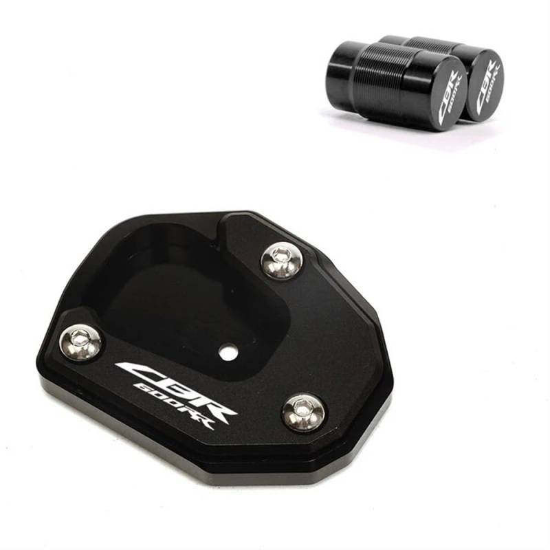 Für CBR600RR CBR 600RR 2007-2022 2021 2020 Motorrad Ventil Kappe & Kickstand Fuß Seite Stehen Verlängerung Pad Unterstützung Platte(Black A) von TIMJAN
