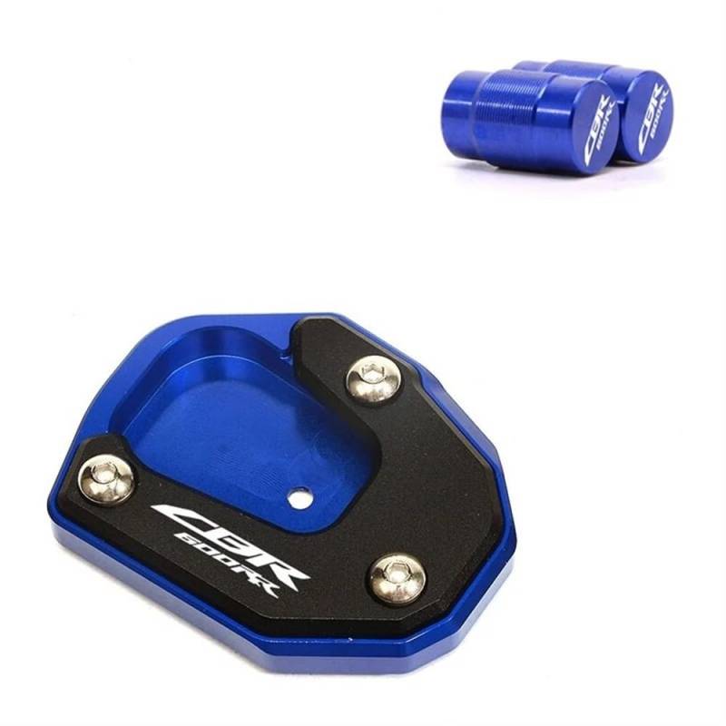 Für CBR600RR CBR 600RR 2007-2022 2021 2020 Motorrad Ventil Kappe & Kickstand Fuß Seite Stehen Verlängerung Pad Unterstützung Platte(Blue A) von TIMJAN
