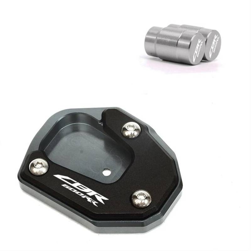 Für CBR600RR CBR 600RR 2007-2022 2021 2020 Motorrad Ventil Kappe & Kickstand Fuß Seite Stehen Verlängerung Pad Unterstützung Platte(Titanium A) von TIMJAN
