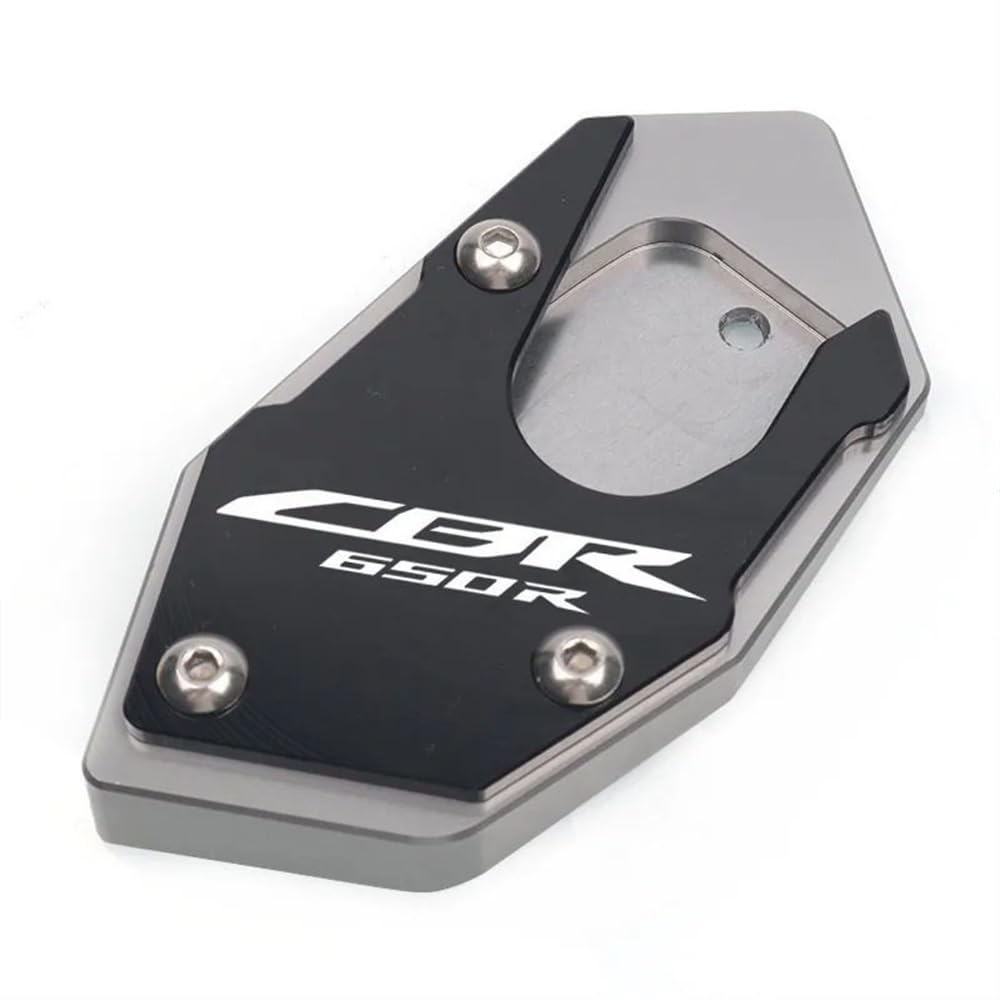Für CBR650R CB650R CBR650F CB650F Motorrad CNC Kickstand Fuß Seitenständer Verlängerung Pad Stützplatte Vergrößern Ständer(CBR650R-Titanium) von TIMJAN