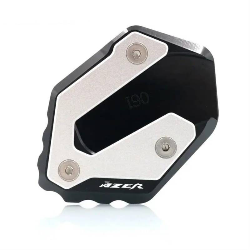 Für FZ6 Für FAZER FZ6R FZ6-S2 2004-2009 Motorrad CNC Kickstand Fuß Seitenständer Verlängerungspolster Stützplatte Vergrößern(-Black) von TIMJAN