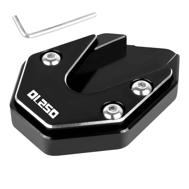 Für GW250 GSX250R GSX 250 R 2021-2023 DL250 Motorrad Kickstand Unterstützung Platte Fuß Seite Stehen Vergrößern Verlängerung Pad(Black1) von TIMJAN