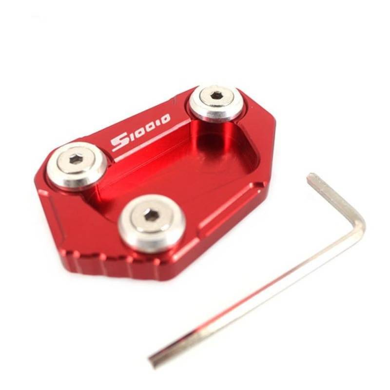 Für Motorrad CNC Kickstand Fuß Seite Verlängerung Pad Unterstützung Platte Vergrößern Stehen S1000R S1000 RS 1000R 2014 2015 2016(Red) von TIMJAN