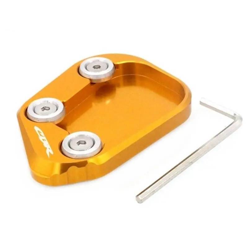 Für Motorrad CNC Kickstand Fuß Seitenständer Verlängerung Pad Stützplatte CBR250RR CBR 250 RR CBR250 RR 2017-2023(Gold) von TIMJAN