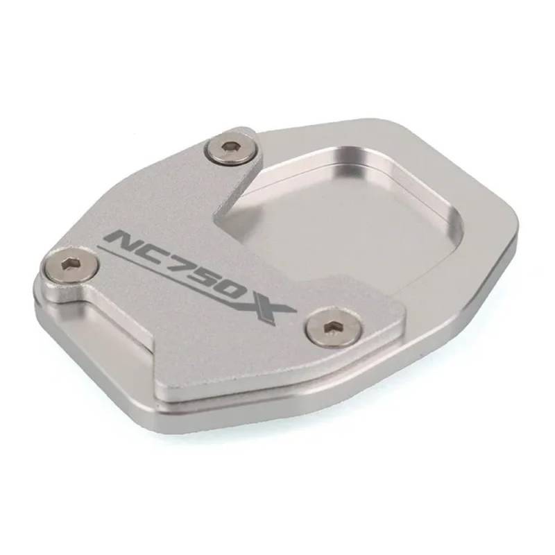 Für XADV-750 XADV 750 NC750X NC 750X 2021-2023 Motorrad CNC Seite Stehen Pad Platte Kickstand Enlarger Unterstützung Verlängerung(Silver) von TIMJAN