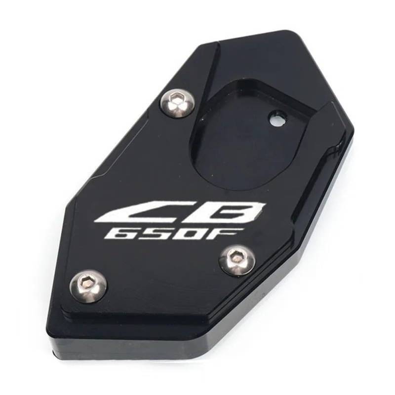 Motorrad CNC Kickstand Fuß Seitenständer Verlängerung Pad Stützplatte Vergrößern Ständer Fit Für CBR650R CB650R CBR650F CB650F(CB650F-Black) von TIMJAN