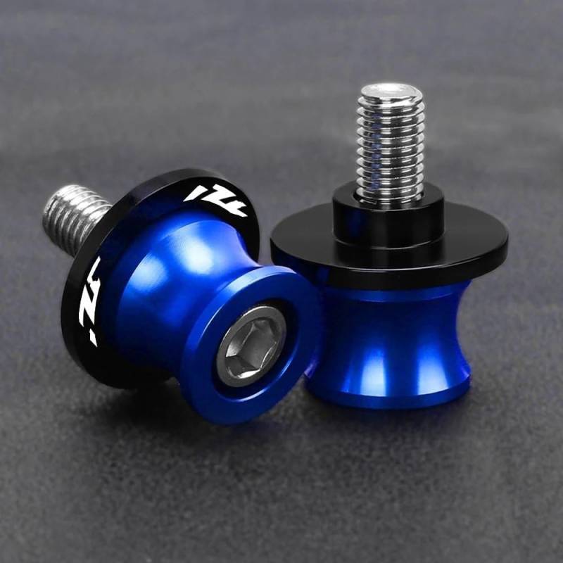 TIMJAN Schwinge Schieberegler Für Y&AMAHA YZF R1 R3 R7 R125 2015-2023 Motorrad 6MM Schwinge Spulen Stand Schrauben Slider Halter(YZF Blue) von TIMJAN