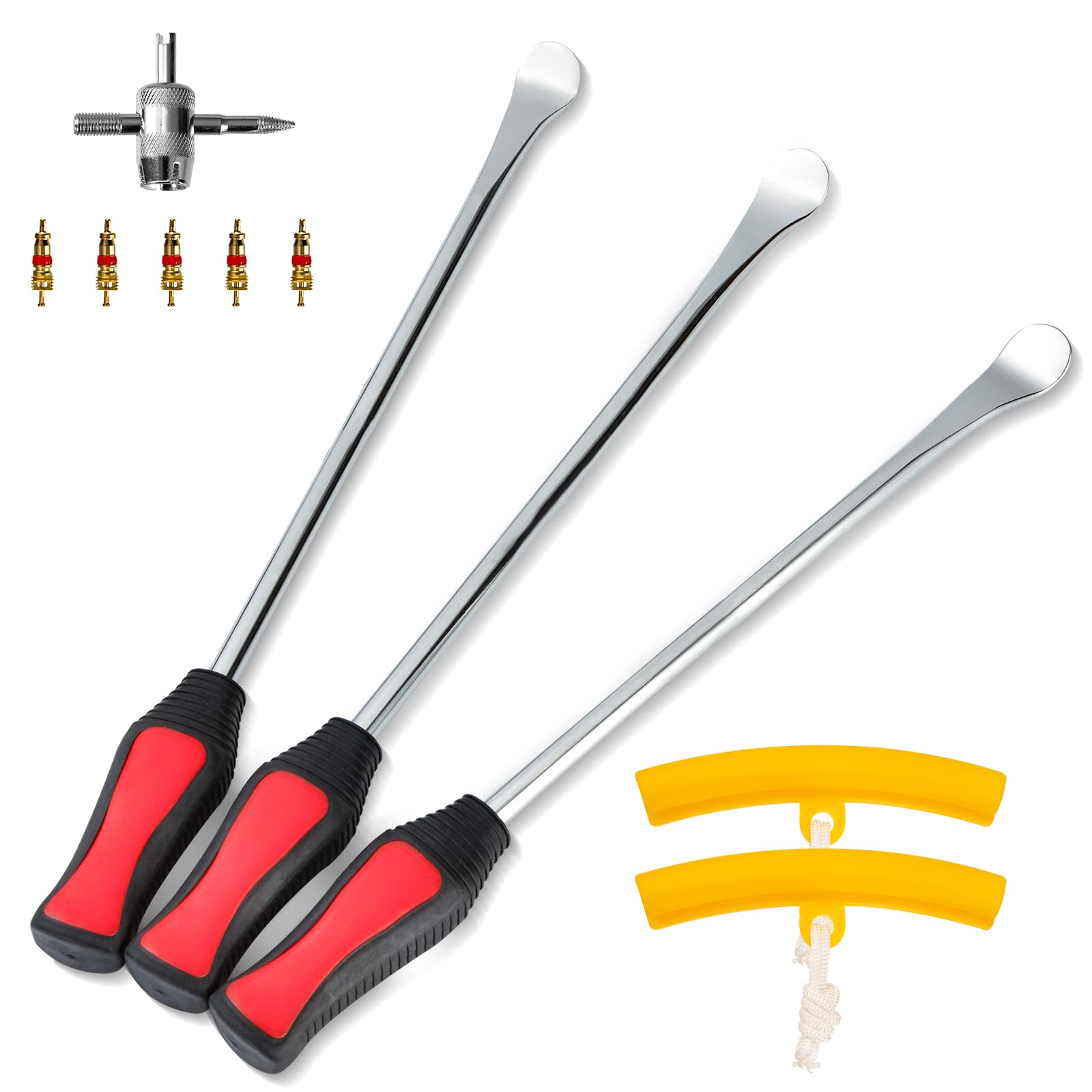 TINGJS Reifenheber Reifen Montiereisen Reifenheber Montierhebel Werkzeug mit 3 Tire Spoons 2 Felge Protektoren für Motorrad/Fahrrad/Wagen Reifen 29,5 cm TINGJS Reifenheber Reifen Montiereisen Reifenheber Montierhebel Werkzeug mit 3 Tire Spoons 2 Felge Protektoren für Motorrad/Fahrrad/Wagen Reifen 29,5 cm von TINGJS
