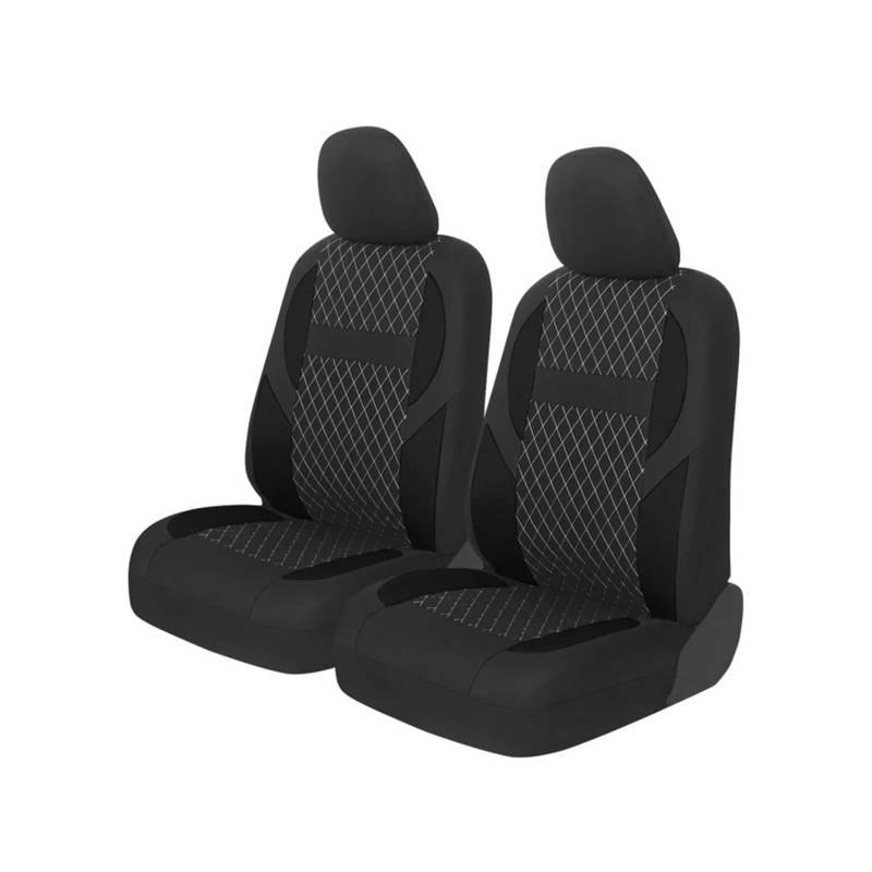 Autositzbezüge Fit Meisten Auto Schwarz Komplettset Autositzbezüge Universal Vorderteilschutz Autoinnenraum(2*Front Black B) von TINGYUS