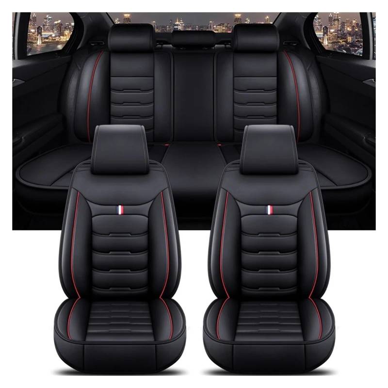 Autositzbezüge Für A3 Für Sportback A1 A4 A5 A6 A6L A7 A8 A8L PU-Leder Autozubehör Innenausstattung Autositzbezug Autoinnenraum(A Black Red 5 Seat) von TINGYUS