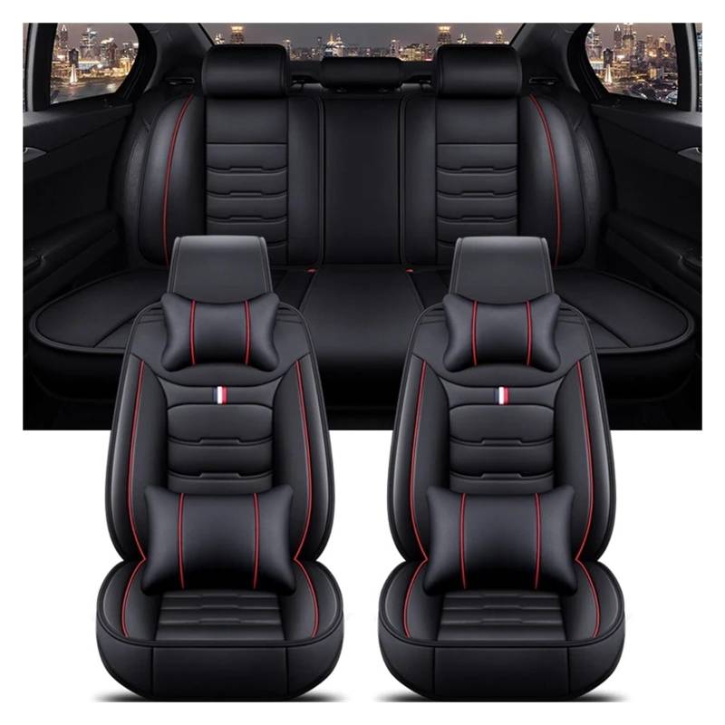 Autositzbezüge Für A3 Für Sportback A1 A4 A5 A6 A6L A7 A8 A8L PU-Leder Autozubehör Innenausstattung Autositzbezug Autoinnenraum(B Black Red 5 Seat) von TINGYUS