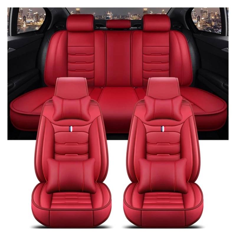 Autositzbezüge Für A3 Für Sportback A1 A4 A5 A6 A6L A7 A8 A8L PU-Leder Autozubehör Innenausstattung Autositzbezug Autoinnenraum(B Red 5 Seat) von TINGYUS