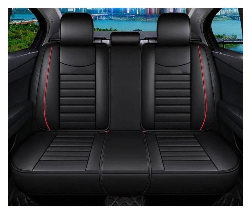 Autositzbezüge Für A4 B8 B6 B7 Für Avant A3 8P A5 Für Sportback Q2 Q3 A7 Q7 4L 100 C4 A6 4F C7 C5 Leder-Autositzbezüge Autoinnenraum(Black red Rear Seats) von TINGYUS
