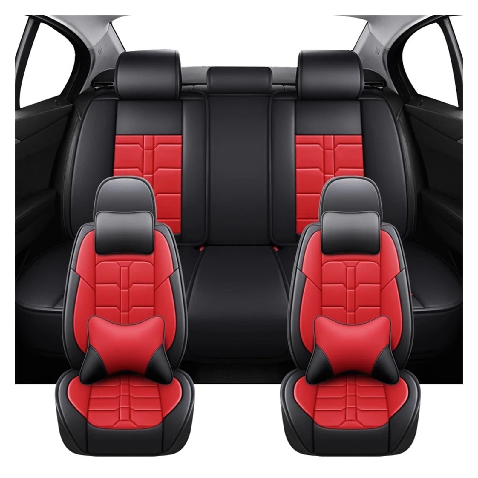 Autositzbezüge Für Benz W205 W211 W204 W203 Für EQB ML W164 Für EQC Für EQE Autositzbezüge Aus PU-Leder Auto-Innenausstattung Autoinnenraum(Luxury-Red) von TINGYUS