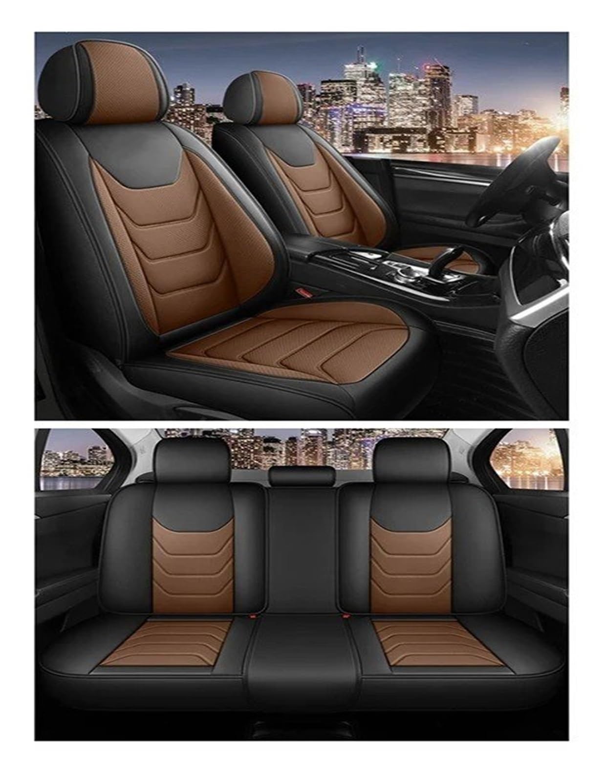 Autositzbezüge Für Fit Für Civic Für CRV Für XRV Für Accord Für Odyssey Für Jazz Für City Sitzbezug Car-Styling Autozubehör Autoinnenraum(A Black Brown) von TINGYUS
