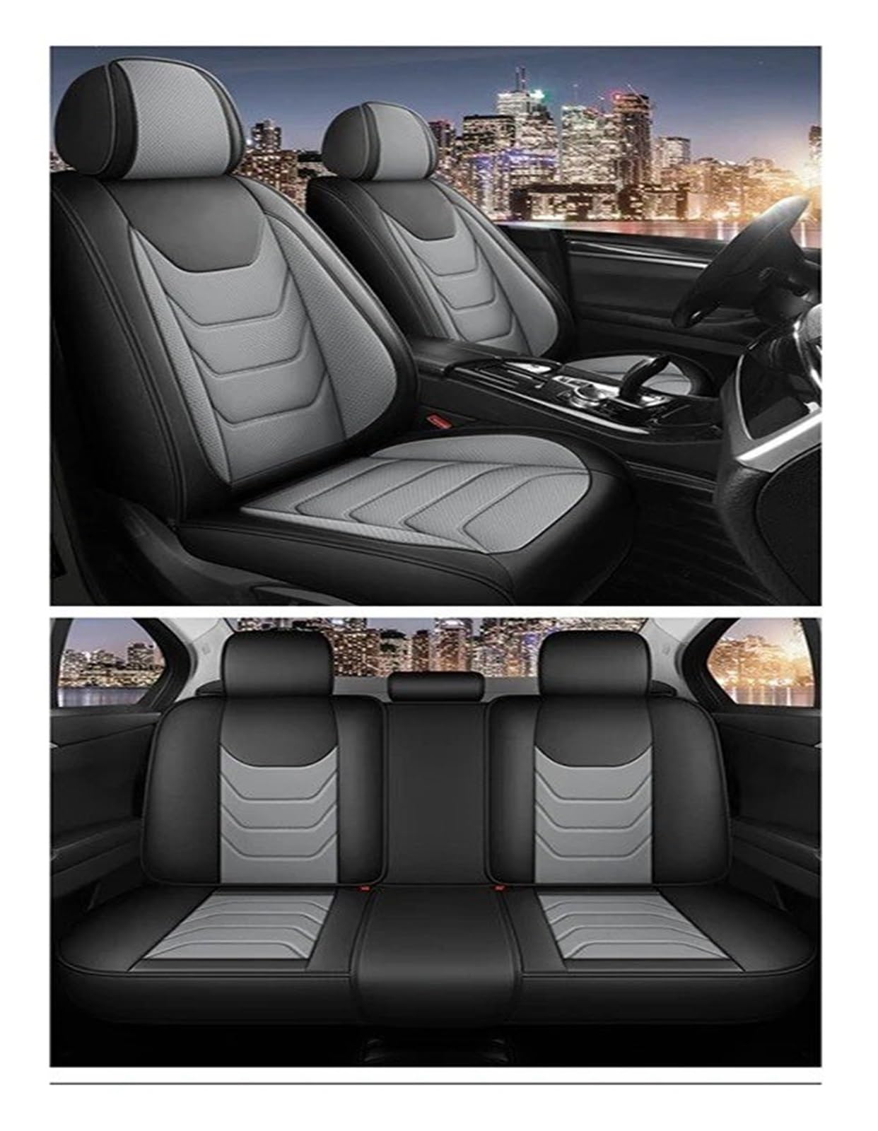 Autositzbezüge Für Fit Für Civic Für CRV Für XRV Für Accord Für Odyssey Für Jazz Für City Sitzbezug Car-Styling Autozubehör Autoinnenraum(A Black Grey) von TINGYUS
