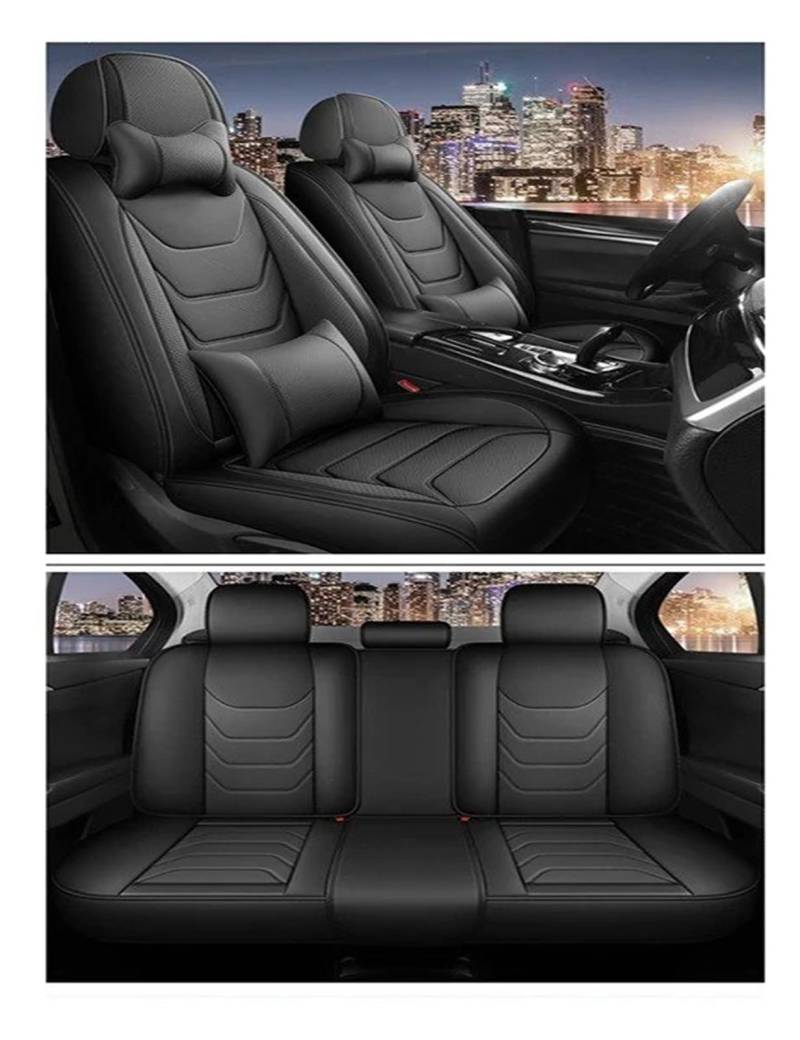 Autositzbezüge Für Fit Für Civic Für CRV Für XRV Für Accord Für Odyssey Für Jazz Für City Sitzbezug Car-Styling Autozubehör Autoinnenraum(B Black Pillow) von TINGYUS