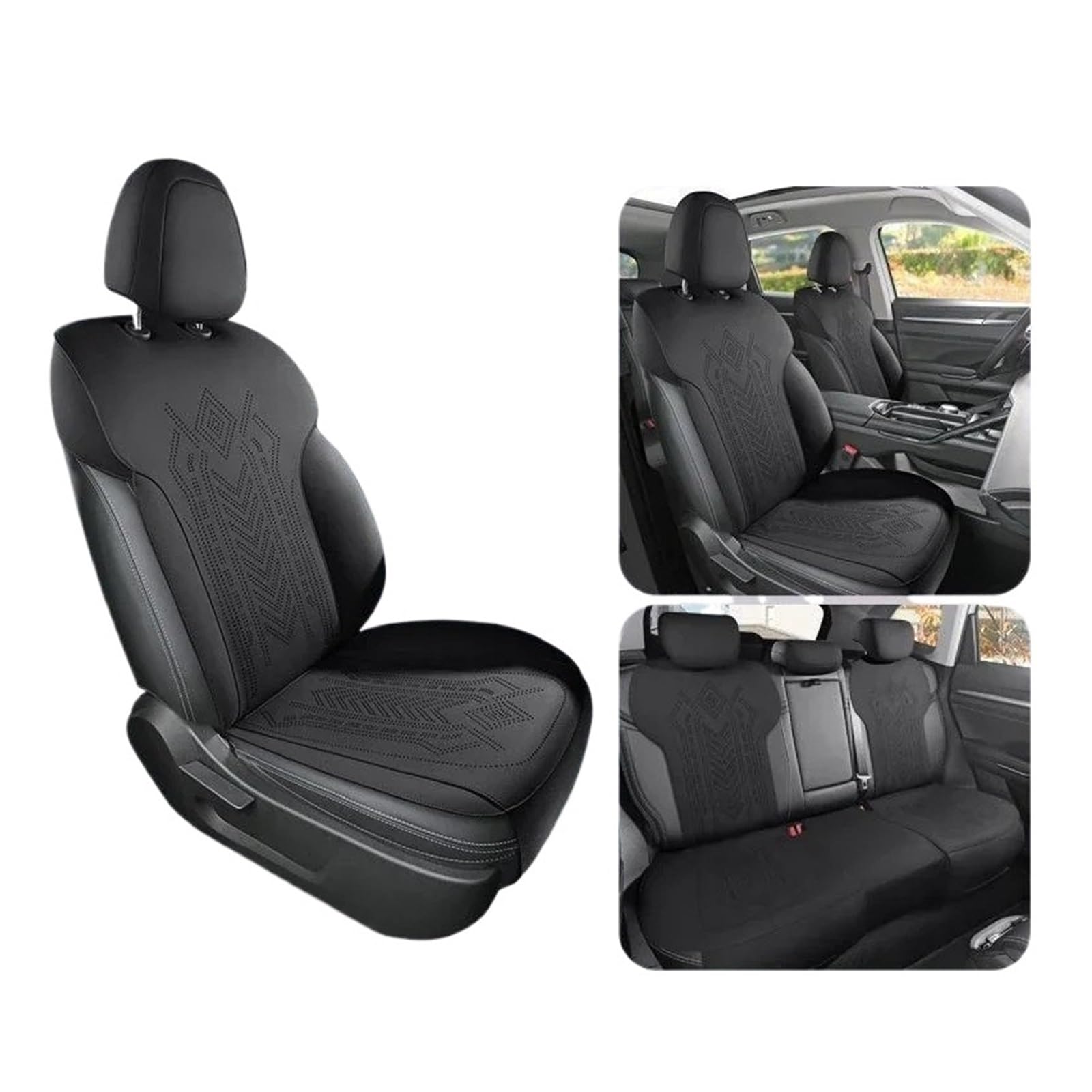 Autositzbezüge Für Haval H6 M6 H9 Für Dargo Für Jolion F7X H3 Leder-Autositzkissen Atmungsaktiver Vierjahreszeiten-Sitzbezug Autoinnenraum(Full Black) von TINGYUS